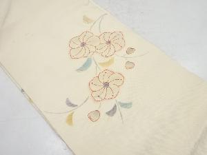 枝垂れ花模様　刺繍　名古屋帯